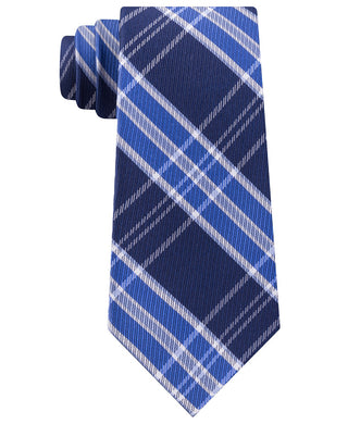 Tommy Hilfiger Men's Vincent Plaid Tie Navy Size Regular