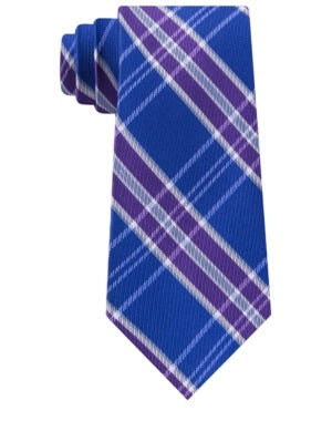 Tommy Hilfiger Men's Vincent Plaid Tie Purple Size Regular
