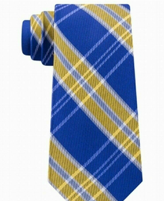 Tommy Hilfiger Men's Vincent Plaid Tie Blue-Yellow One Size