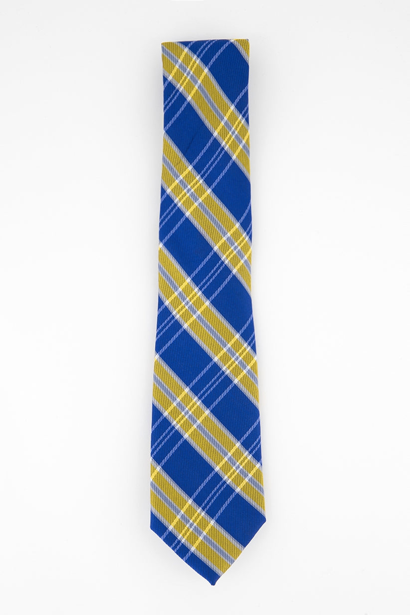 Tommy Hilfiger Men's Vincent Plaid Tie Blue-Yellow One Size