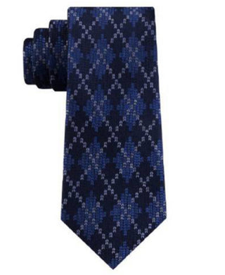 Tommy Hilfiger Men's Classic Argyle Holiday Tie Navy Size Regular