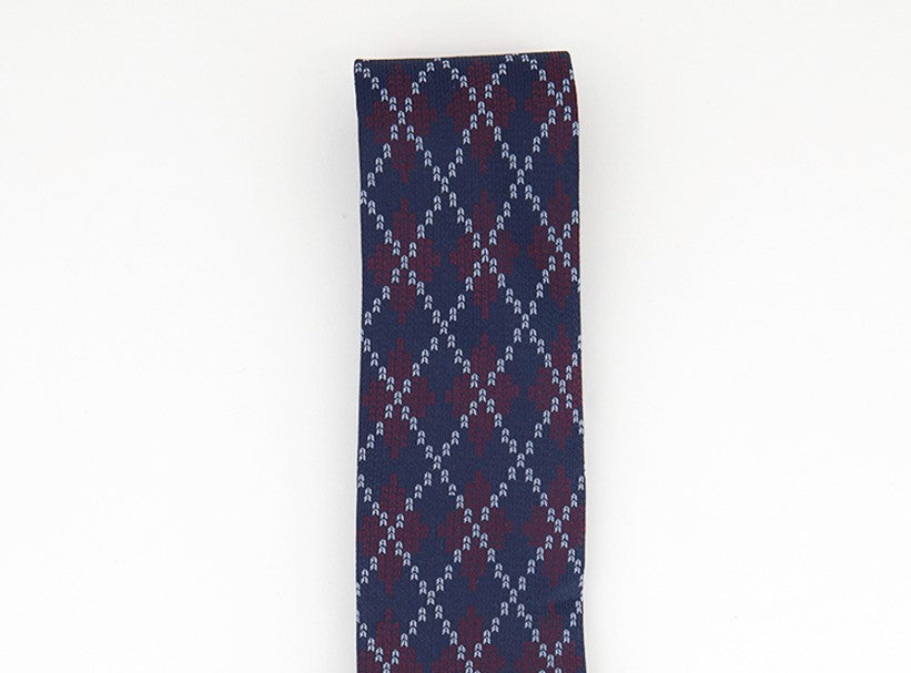 Tommy Hilfiger Men's Classic Argyle Holiday Tie Dark Red Size Regular