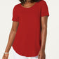 JM Colletion Women's  Scoop-Neck Top Medium Red Size Medium