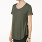 JM Collection Women's Collection Scoop-Neck Top Green Size Small