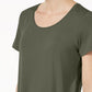 JM Collection Women's Collection Scoop-Neck Top Green Size Small