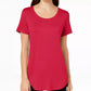 JM Collection Women's Scoop Neck Top Medium Pink Size Medium
