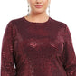 B Darlin Women's Trendy Plus Size Sequined Bodycon Dress Red Size 22
