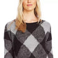Vince Camuto Women's Fuzzy Argyle Sweater Grey Size X-Large