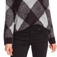 Vince Camuto Women's Fuzzy Argyle Sweater Grey Size X-Large