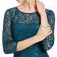 SL Fashions Women's Sequin Lace Dress Green Size 10