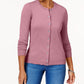 Karen Scott Women's Petite Crew-Neck Cardigan Pink Size Petite