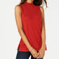 JM Collection Women's Sleeveless Mock-Turtleneck Sweater Red Size 2XL