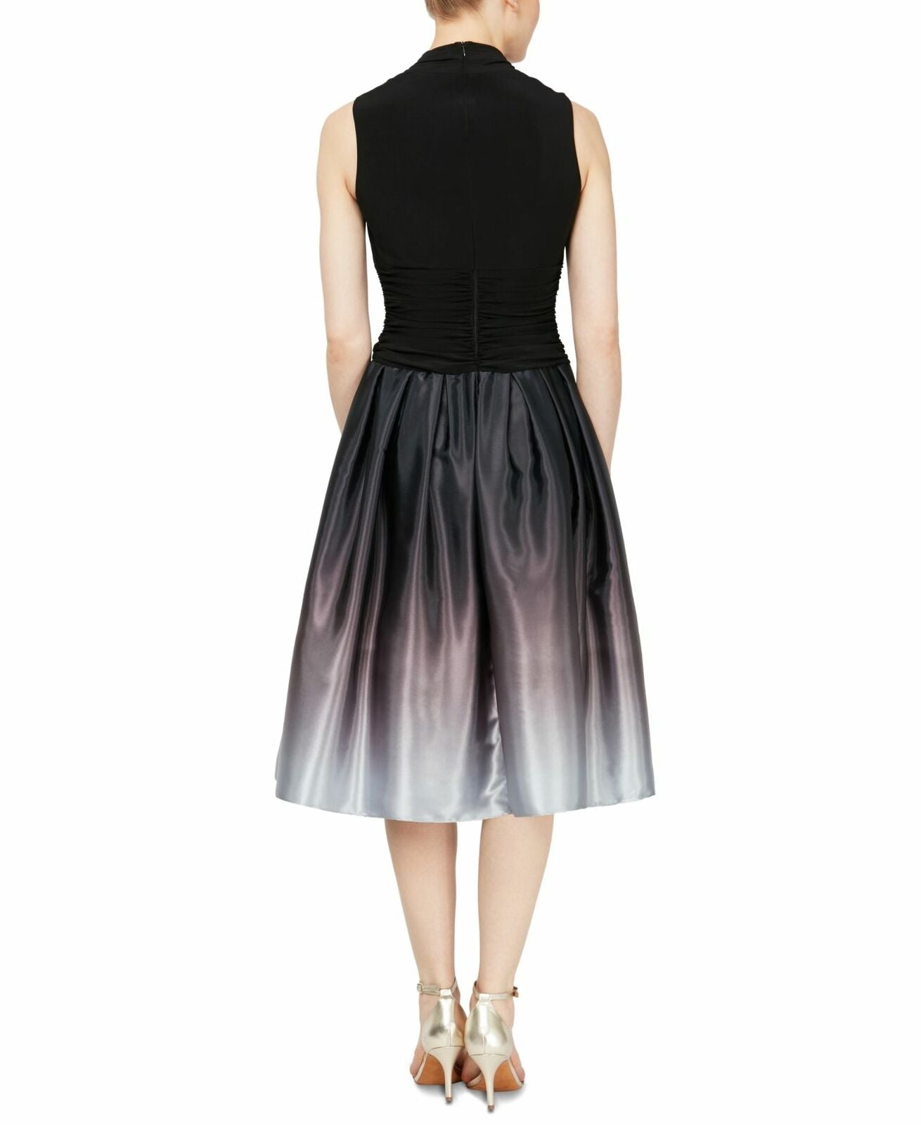 LSNY Fashions Women's Ombré Ruched Waist Dress Black Size 16