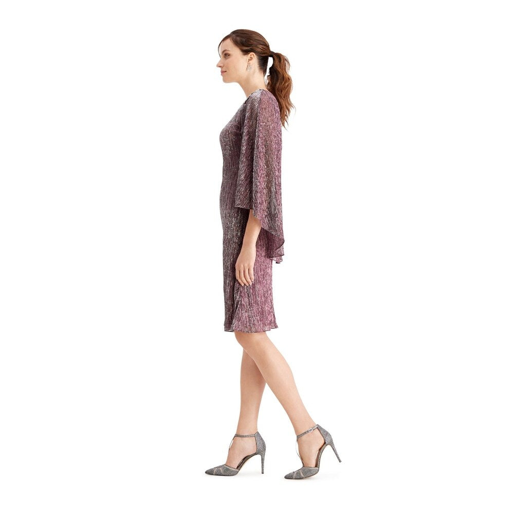 LSNY Fashions Women's Flutter-Sleeve Dress Pink Size 12