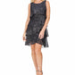 LSNY Fashions Women's Metallic Tiered Shift Dress Black Size 14