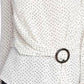 Vince Camuto Women's Ditsy Fragments Long Sleeve Belted Top White Size Small