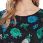 Vince Camuto Women's Floral-Print Foldover-Hem Top Black Size Large