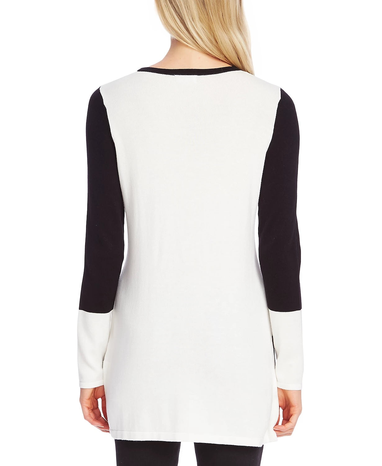 Vince Camuto Women's Diagonal Colorblocked Sweater Black Size X-Large