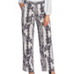 Vince Camuto Women's Snake Print Pintuck Wide Leg Trousers Gray Size 2