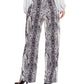 Vince Camuto Women's Snake Print Pintuck Wide Leg Trousers Gray Size 2