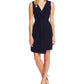 Vince Camuto Women's Surplice-Neck Asymmetrical-Hem Dress Navy Size 6