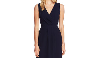 Vince Camuto Women's Surplice-Neck Asymmetrical-Hem Dress Navy Size 6