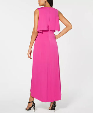 Thalia Sodi Women's Popover Cape Maxi Dress  Pink Size Medium