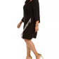 MSK Women's Plus Size Fringe-Trim Surplice Dress Black Size 3X