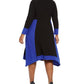 Love Squared Women's Plus Size Trendy Grommet Waist Dress Blue Size 1X