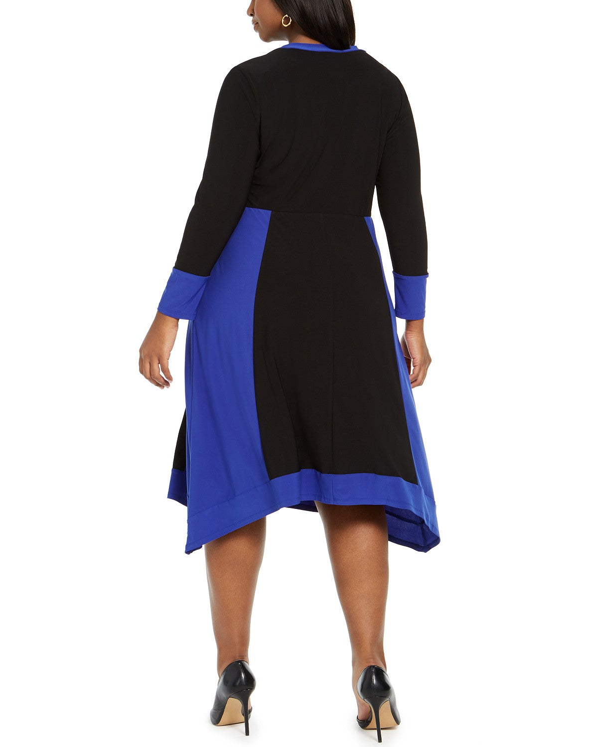 Love Squared Women's Plus Size Trendy Grommet Waist Dress Blue Size 1X