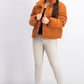 Collection B Juniors' Cropped Corduroy Puffer Coat Ocre Size Medium
