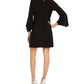 MSK Women's Rhinestone Trim Bell Sleeve Dress Black Size Small