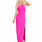 Royalty Women's  Halter Full-Length Body Con Formal Dress Pink Size Small