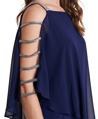 MSK Women's Embellished Dress Navy Size Medium