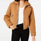 Collection B Juniors' Faux-Fur Teddy Bomber Jacket Brown