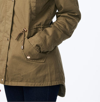 Collection B Juniors' Hooded Anorak Jacket  Brown Size Medium