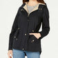 Collection B Juniors' Hooded Anorak Jacket Black Size Small