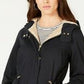 Collection B Juniors' Hooded Anorak Jacket Black Size Small