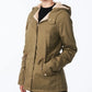 Collection B Juniors' Hooded Anorak Jacket Green Size Small
