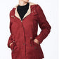 Collection B Juniors' Hooded Anorak Jacket Red Size Medium