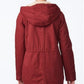 Collection B Juniors' Hooded Anorak Jacket Red Size Medium