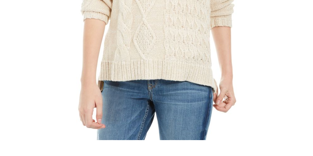 American Rag Juniors'' Multi-Stitch Hoodie Beigekhaki Size Medium