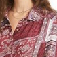 American Rag Juniors'' Printed Tie-Front Top Red Size Medium