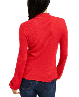 American Rag Juniors' Mock-Neck Top Red Size Small