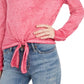 American Rag Juniors' Textured Tie-Waist Top Dark Pink Size Large