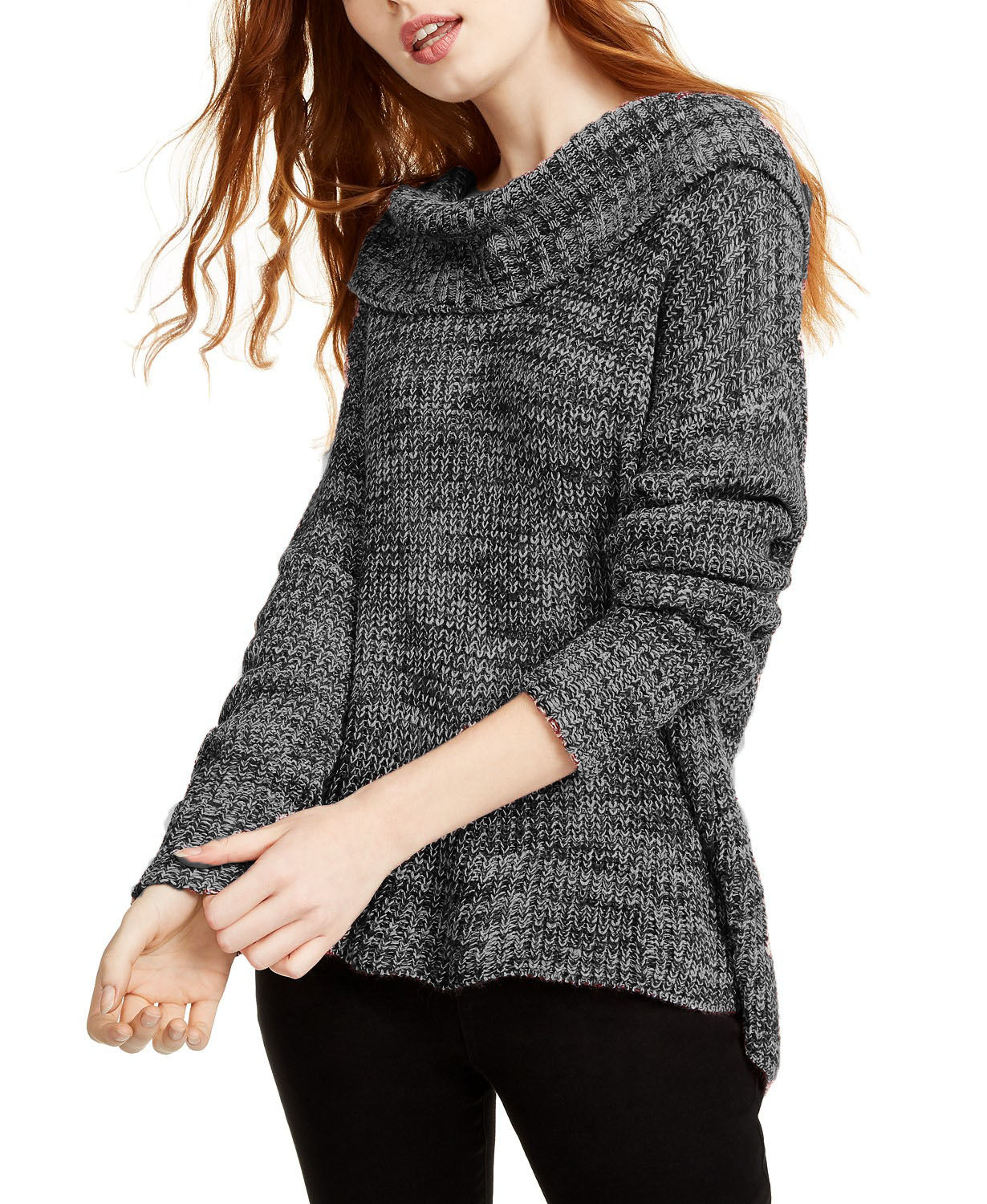 American Rag Juniors' Cowlneck Sweater Black Size Large