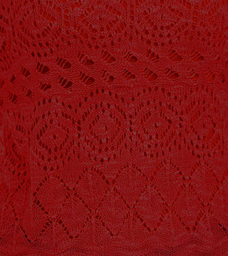 American Rag Juniors' Pointelle-Knit Flared-Sleeve Sweater Red Size Small