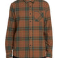 Volcom Men's Caden Herringbone Plaid Shirt Brown Size Small