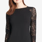 Tommy Hilfiger Women's Lace-Sleeve A-Line Dress Black Size 10