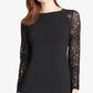 Tommy Hilfiger Women's Lace-Sleeve A-Line Dress Black Size SQUARE 18